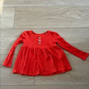 Posh Peanut orange Long Sleeve Peplum Tee